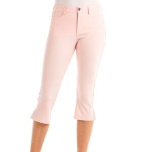 NWT New Fresh Produce Rose Pink Freshfit Cropped Crop Capri Pants Size L  - Pic